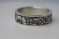 Custom Hand-Engraved Scroll wedding band.