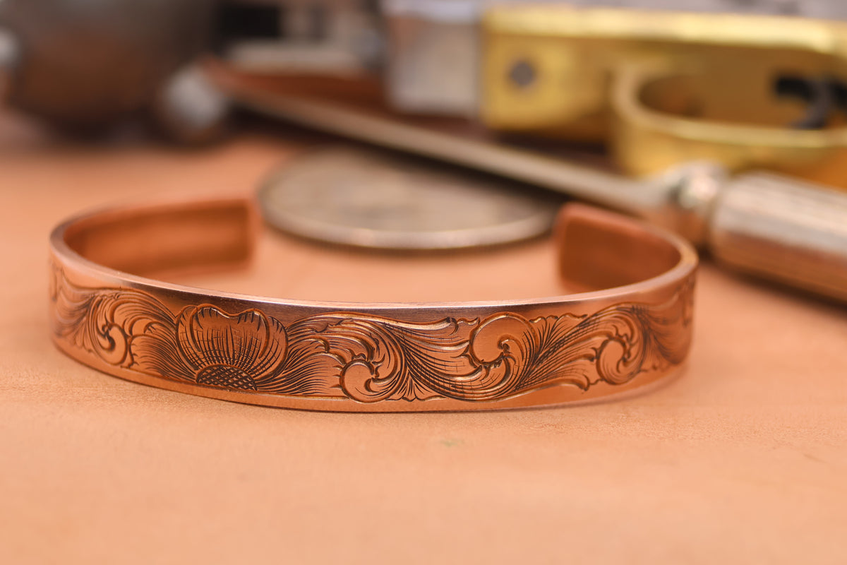 Engraved Copper Cuff